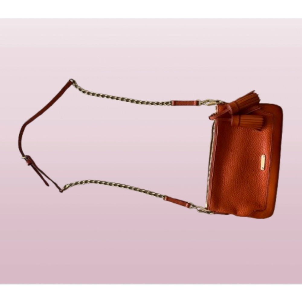 Burberry Orange Leather Chain Crossbody Bag - Picture 4 of 5